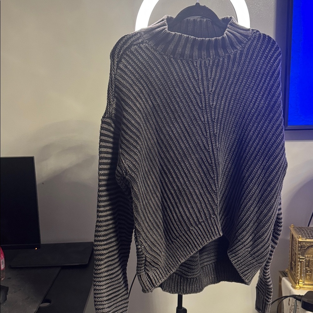 Lucky Brand Charcoal Knit Sweater